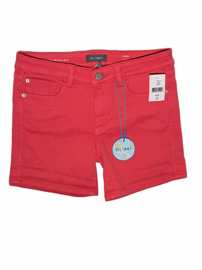 DL1961 Piper Mid-Rise Coral-Red Jean Shorts NWT